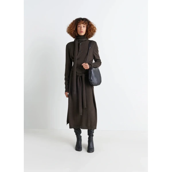 Lemaire Twisted Cardigan with Scarf in Merino Blend, view 3