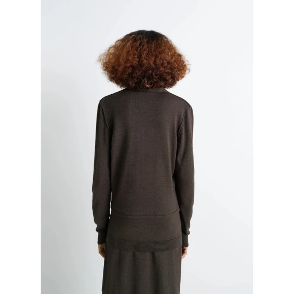 Lemaire Twisted Cardigan with Scarf in Merino Blend, view 4