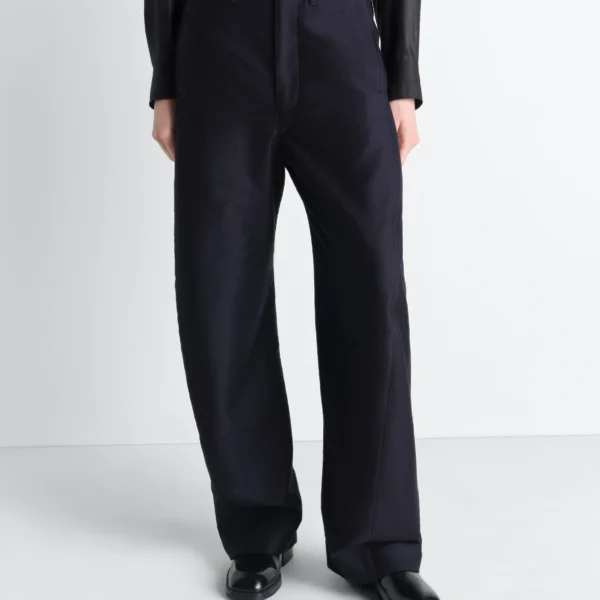 Lemaire Twisted Chino Pants in Cotton Satin - Pants - Parisian Minimalist Luxury at Coveti