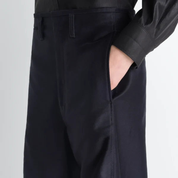 Lemaire Twisted Chino Pants in Cotton Satin - Pants - Parisian Minimalist Luxury at Coveti