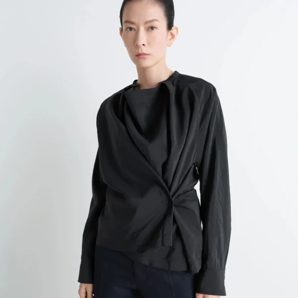 Lemaire Twisted Top in Dry Silk - Tops - Parisian Minimalist Luxury at Coveti