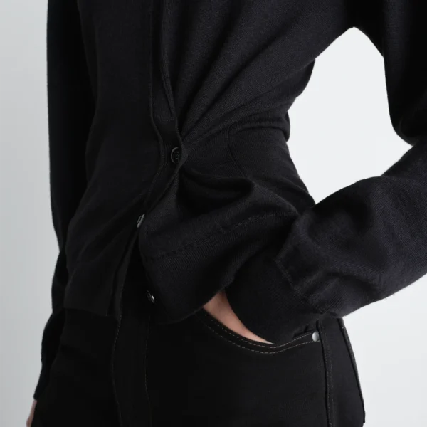 Lemaire Twisted V Neck Jumper in Merino Blend - Knitwear - Parisian Minimalist Luxury at Coveti
