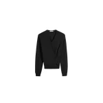 Lemaire Twisted V Neck Jumper in Merino Blend - Knitwear - Parisian Minimalist Luxury at Coveti