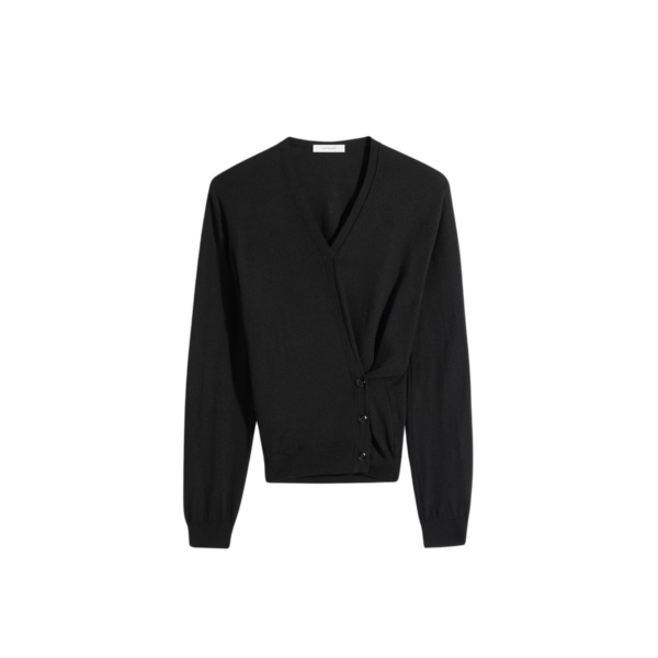 Lemaire Twisted V Neck Jumper in Merino Blend - Knitwear - Parisian Minimalist Luxury at Coveti