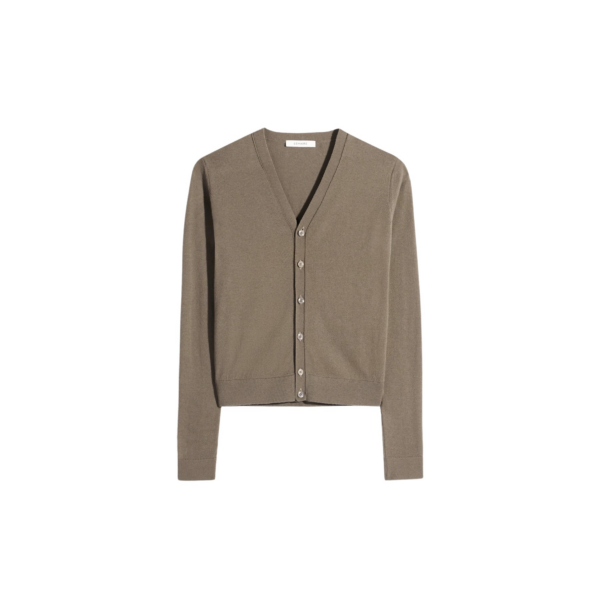 Lemaire V Neck Buttoned Cardigan in Fine Wool - Knitwear - Parisian Minimalist Luxury at Coveti