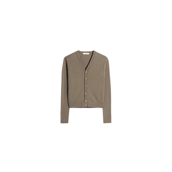 Lemaire V Neck Buttoned Cardigan in Fine Wool - Knitwear - Parisian Minimalist Luxury at Coveti