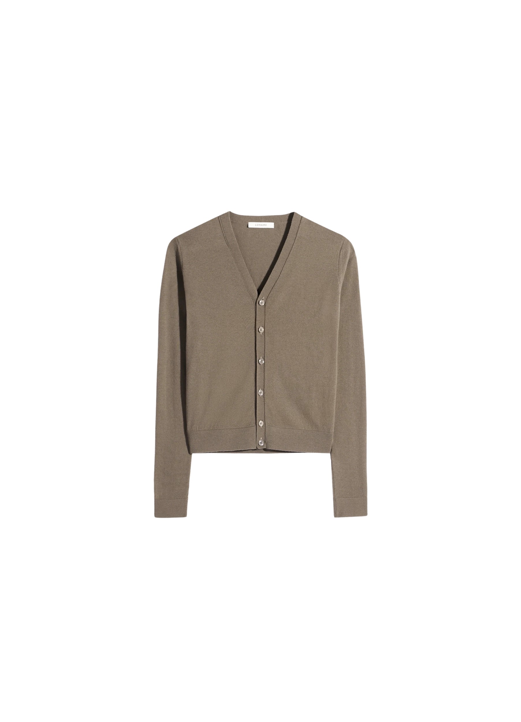 Lemaire V Neck Buttoned Cardigan in Fine Wool - Knitwear - Parisian Minimalist Luxury at Coveti