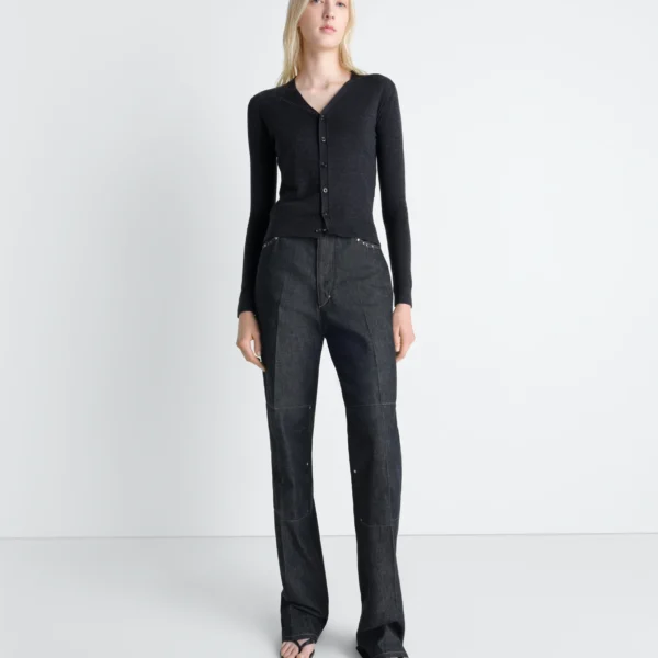 Lemaire V Neck Buttoned Cardigan in Fine Wool - Knitwear - Parisian Minimalist Luxury at Coveti