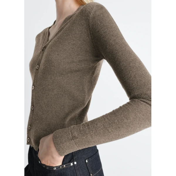 Lemaire V Neck Buttoned Cardigan in Fine Wool, view 4