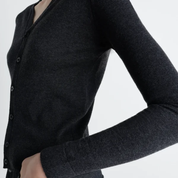 Lemaire V Neck Buttoned Cardigan in Fine Wool - Knitwear - Parisian Minimalist Luxury at Coveti