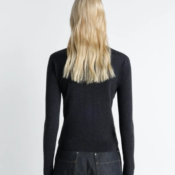 Lemaire V Neck Buttoned Cardigan in Fine Wool - Knitwear - Parisian Minimalist Luxury at Coveti