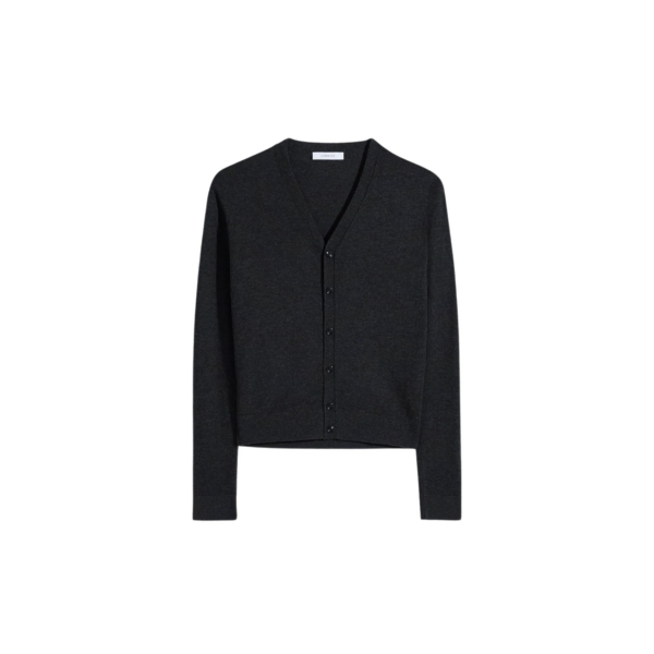 Lemaire V Neck Buttoned Cardigan in Fine Wool - Knitwear - Parisian Minimalist Luxury at Coveti