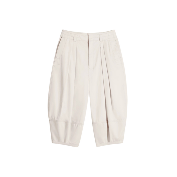 Lemaire Volume Bermudas in Cotton Satin - Shorts - Parisian Minimalist Luxury at Coveti