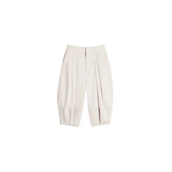 Lemaire Volume Bermudas in Cotton Satin - Shorts - Parisian Minimalist Luxury at Coveti