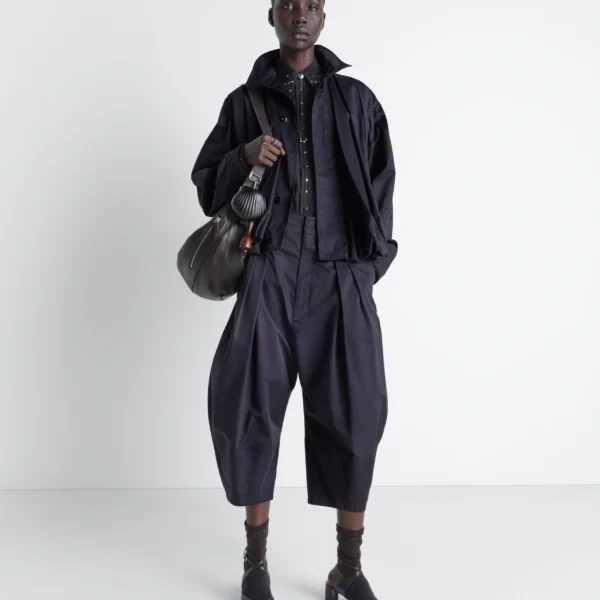 Lemaire Volume Bermudas in Cotton Satin - Shorts - Parisian Minimalist Luxury at Coveti
