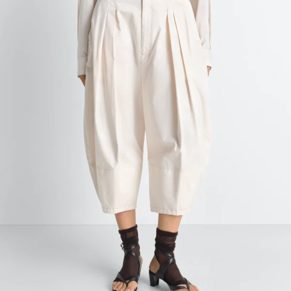 Lemaire Volume Bermudas in Cotton Satin - Shorts - Parisian Minimalist Luxury at Coveti