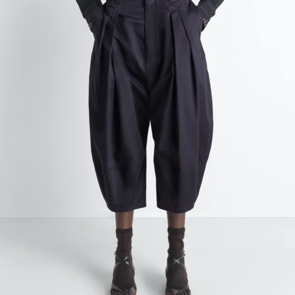 Lemaire Volume Bermudas in Cotton Satin - Shorts - Parisian Minimalist Luxury at Coveti