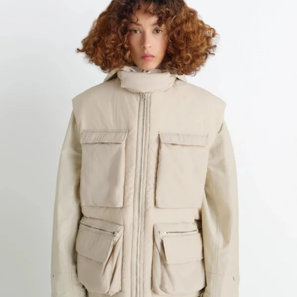 Lemaire Wadded Gilet with Pockets in Light Nylon - Coats - Parisian Minimalist Luxury at Coveti