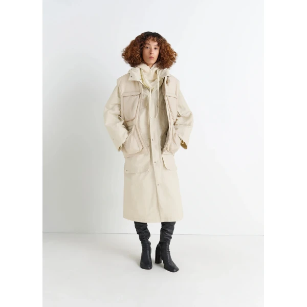 Lemaire Wadded Gilet with Pockets in Light Nylon Coat, view 3