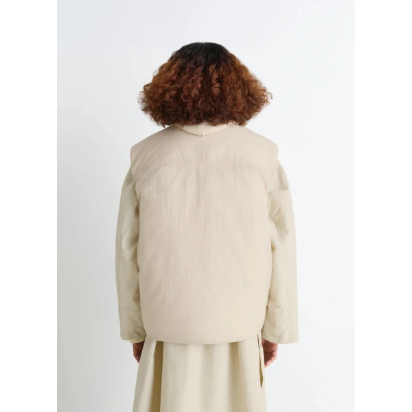 Lemaire Wadded Gilet with Pockets in Light Nylon Coat, view 5