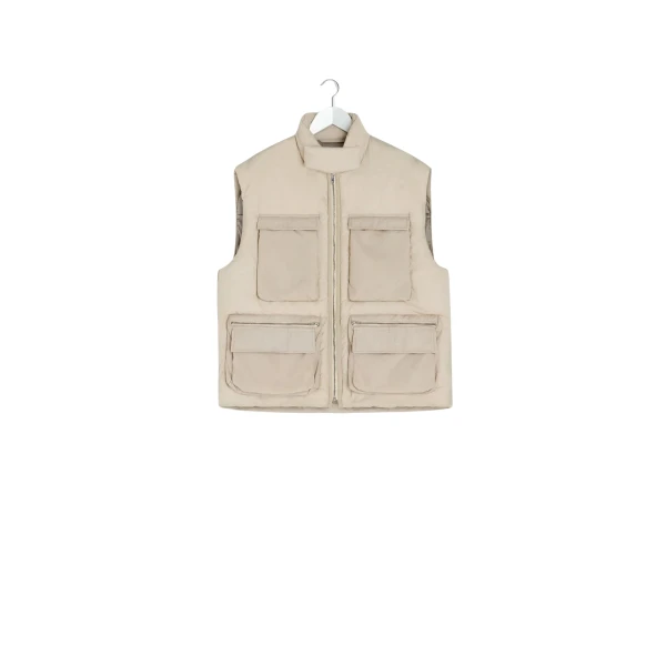 Wadded Gilet with Pockets in Light Nylon