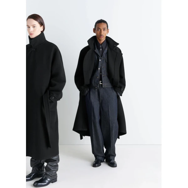Lemaire Wrap Coat in Wool, view 3