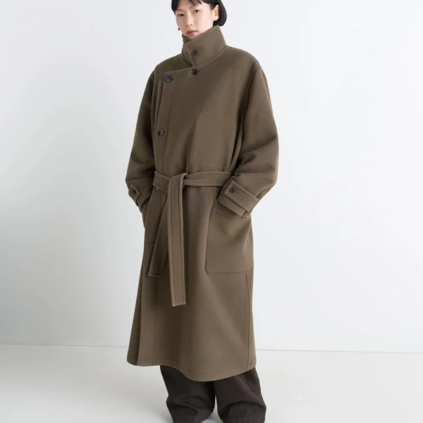 Lemaire Wrap Coat in Wool - Coats - Parisian Minimalist Luxury at Coveti