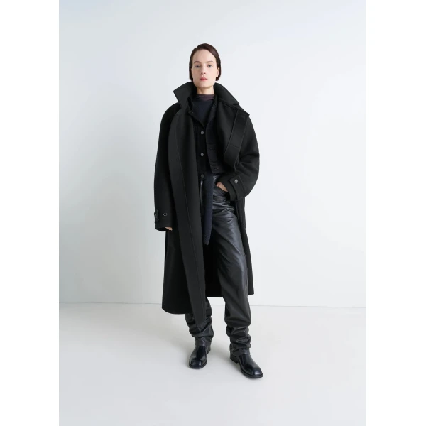 Lemaire Wrap Coat in Wool, view 4