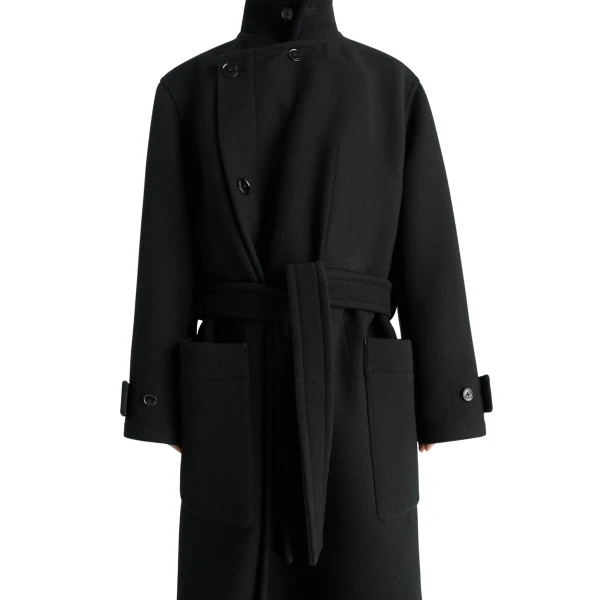 Lemaire Wrap Coat in Wool - Coats - Parisian Minimalist Luxury at Coveti