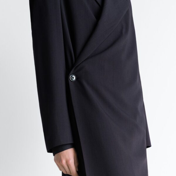 Lemaire Wrap Over Coat in Wool Crepe - Coats - Parisian Minimalist Luxury at Coveti