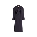 Lemaire Wrap Over Coat in Wool Crepe - Coats - Parisian Minimalist Luxury at Coveti