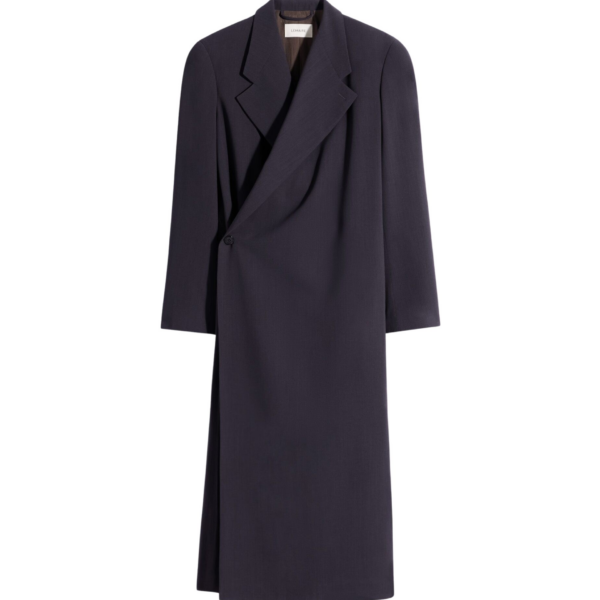 Lemaire Wrap Over Coat in Wool Crepe - Coats - Parisian Minimalist Luxury at Coveti