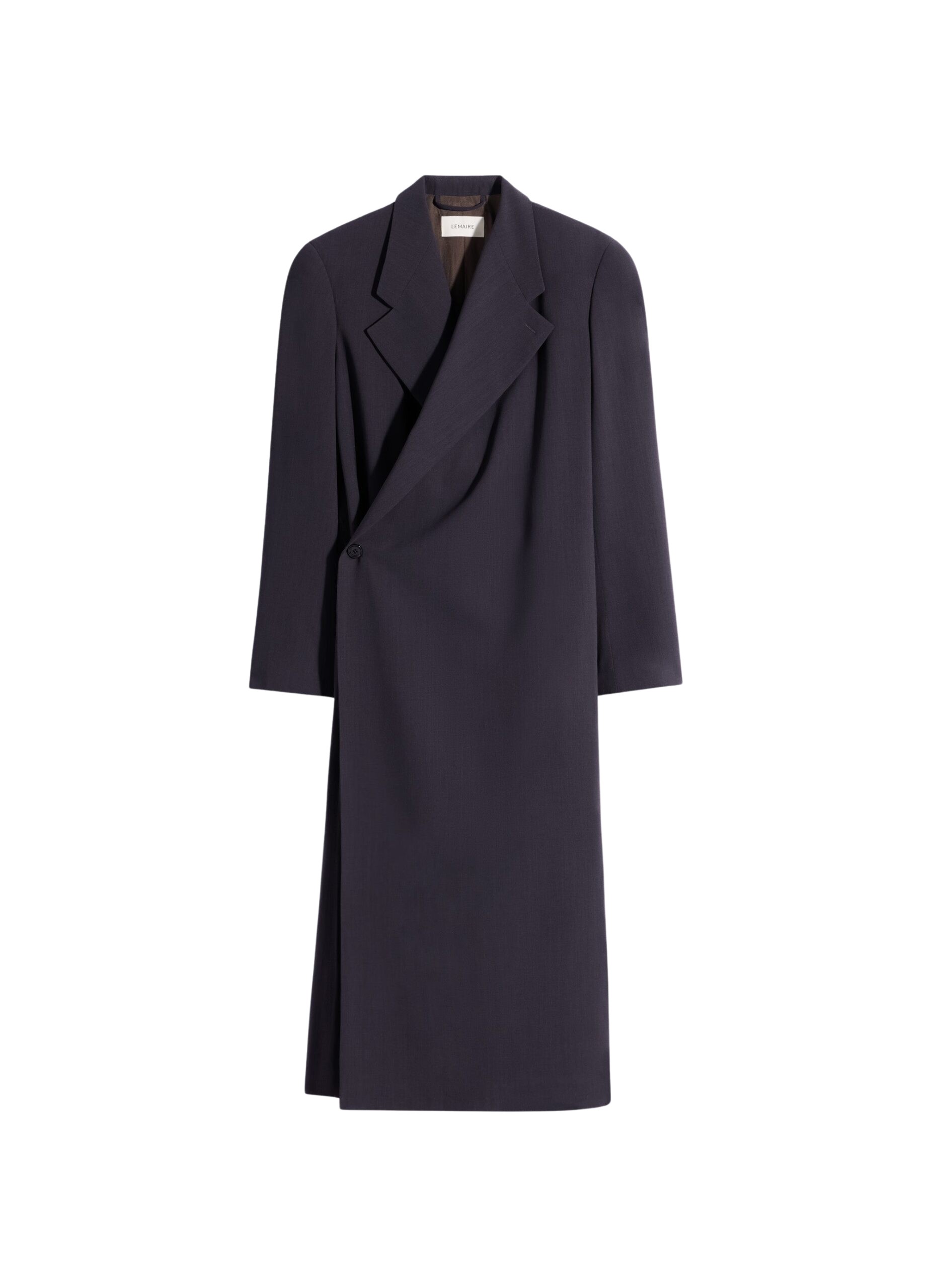 Lemaire Wrap Over Coat in Wool Crepe