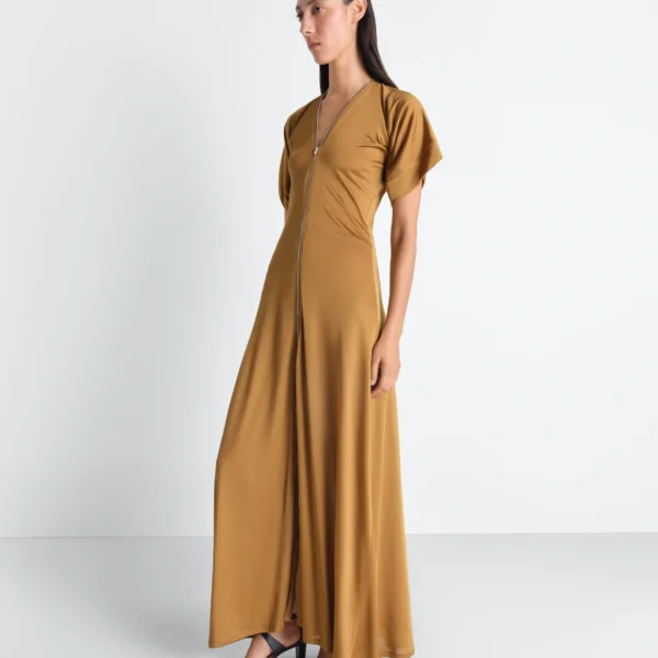 Lemaire Zip Dress in Viscose Cotton Jersey - Dresses - Parisian Minimalist Luxury at Coveti
