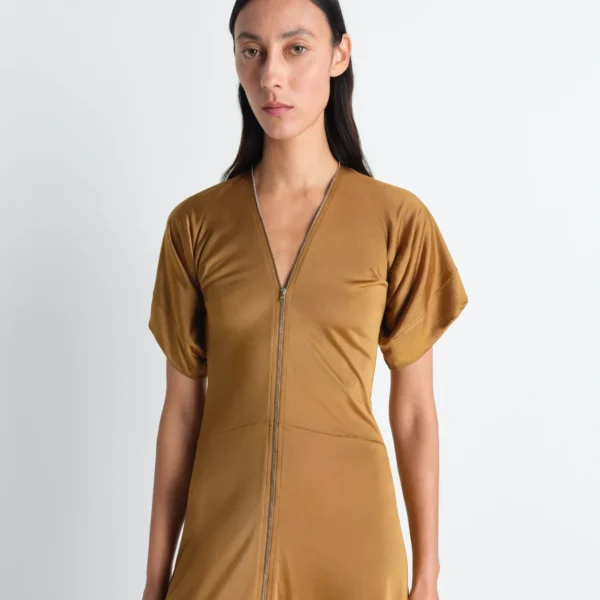Lemaire Zip Dress in Viscose Cotton Jersey - Dresses - Parisian Minimalist Luxury at Coveti