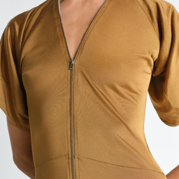 Lemaire Zip Dress in Viscose Cotton Jersey - Dresses - Parisian Minimalist Luxury at Coveti
