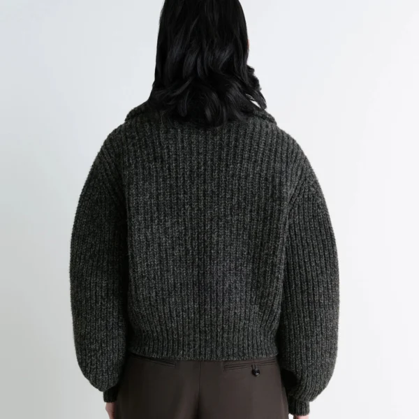 Lemaire Zipped Cardigan in Yak Alpaca - Knitwear - Parisian Minimalist Luxury at Coveti