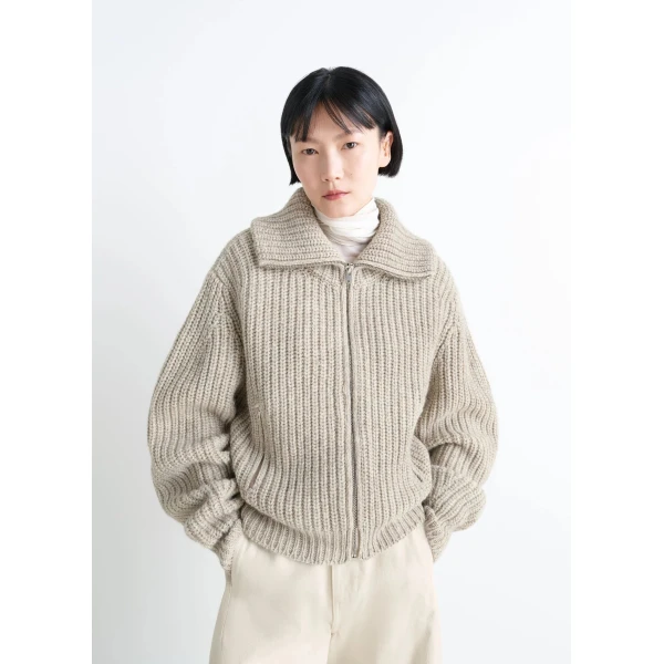 Lemaire Zipped Cardigan in Yak Alpaca, view 3