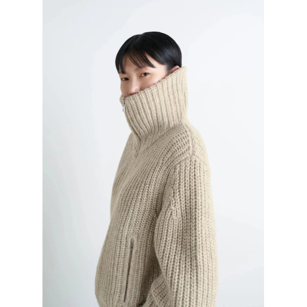 Lemaire Zipped Cardigan in Yak Alpaca, view 5