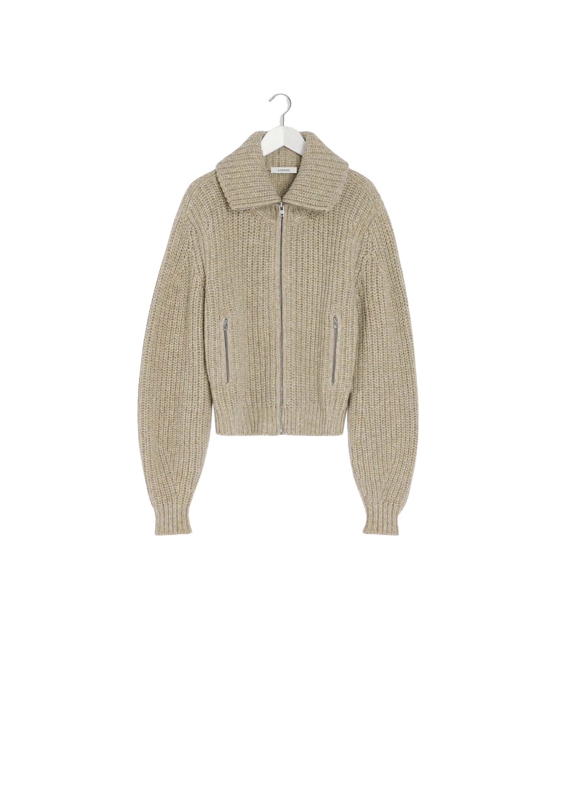 Lemaire Zipped Cardigan in Yak Alpaca - Knitwear - Parisian Minimalist Luxury at Coveti