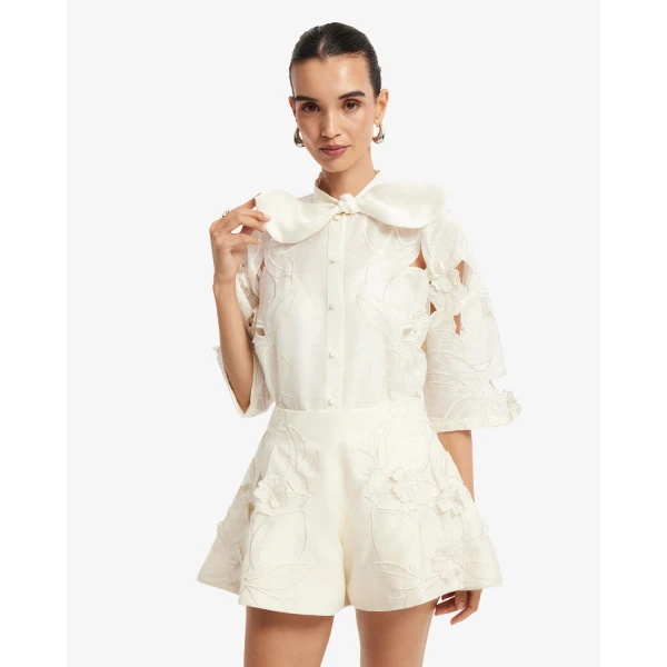 Leo Lin Abby Appliqué Shorts - Leo Lin Dress - Australian Luxury Fashion - Shop at Coveti