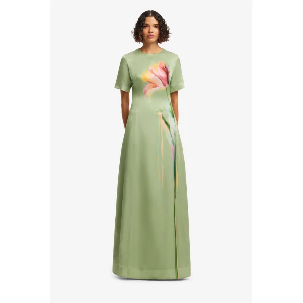 Leo Lin Alice Short Sleeve Maxi Dress - Leo Lin Dress - Australian Luxury Fashion - Shop at Coveti