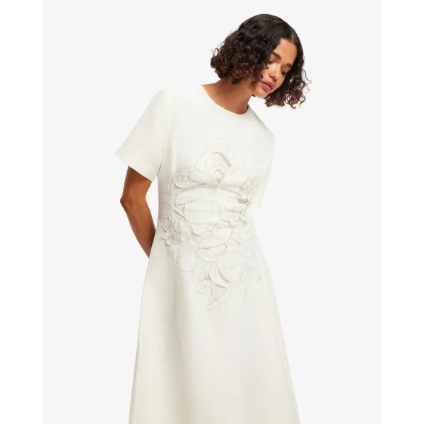 Leo Lin Alice Appliqué Short Sleeve Maxi Dress - Leo Lin Dress - Australian Luxury Fashion - Shop at Coveti