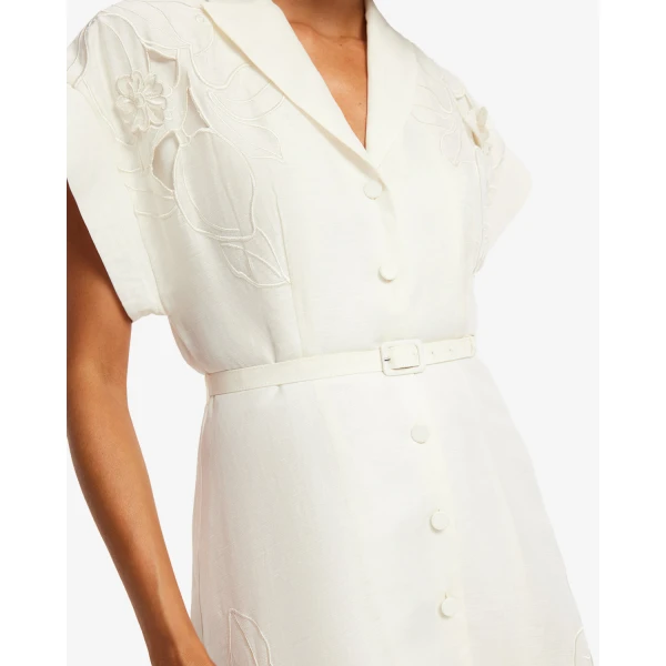 Leo Lin Aubrey Appliqué Shirt Midi Dress - Leo Lin Dress - Australian Luxury Fashion - Shop at Coveti
