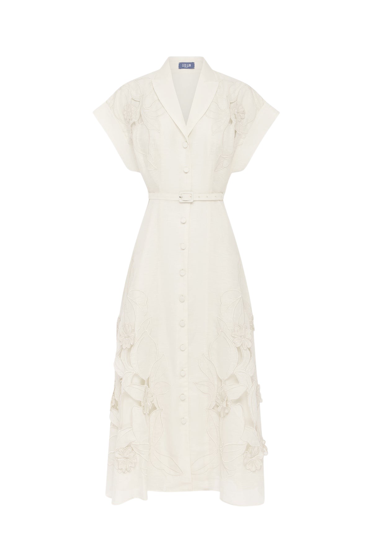 Leo-Lin-Aubrey41731_nobg Leo Lin Aubrey Appliqué Shirt Midi Dress - Leo Lin Dress - Australian Luxury Fashion - Shop at Coveti