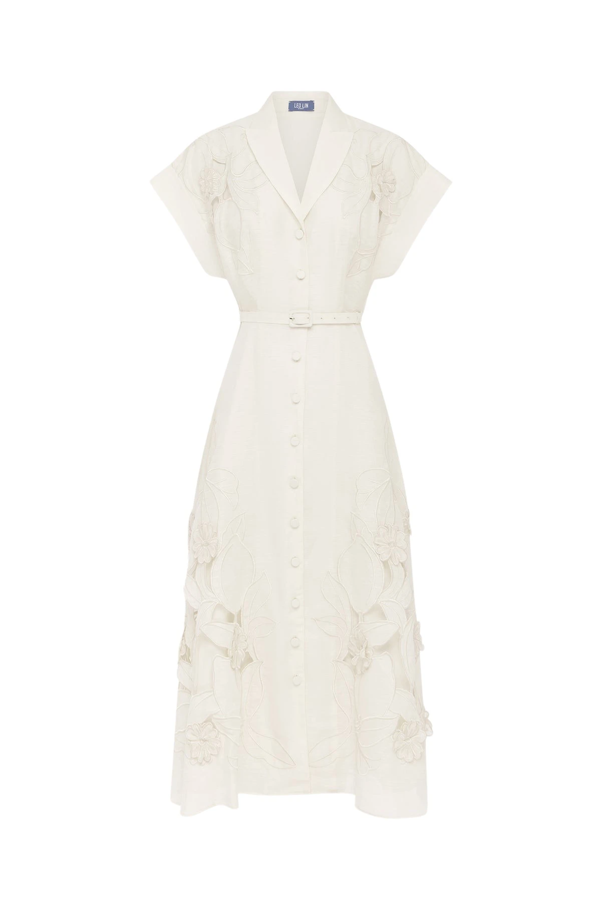 Leo-Lin-Aubrey41731_nobg Leo Lin Aubrey Appliqué Shirt Midi Dress