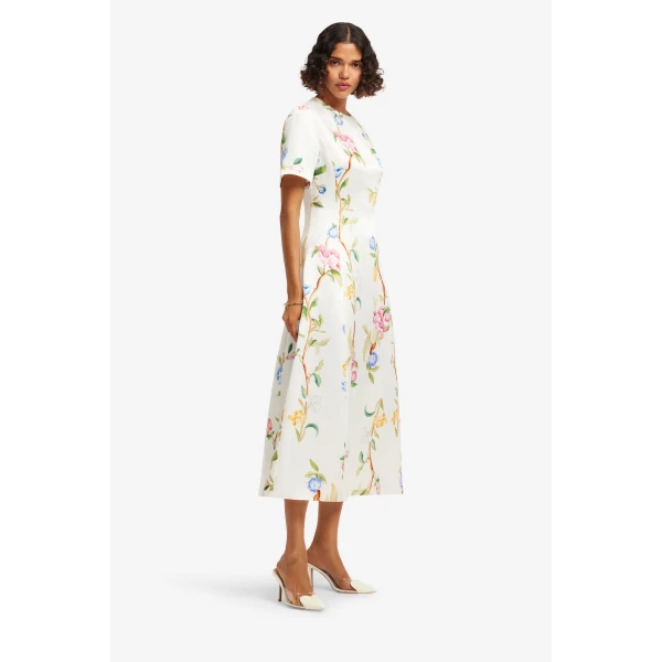 Leo Lin Caroline Short Sleeve Midi Dress - Leo Lin Dress - Australian Luxury Fashion - Shop at Coveti