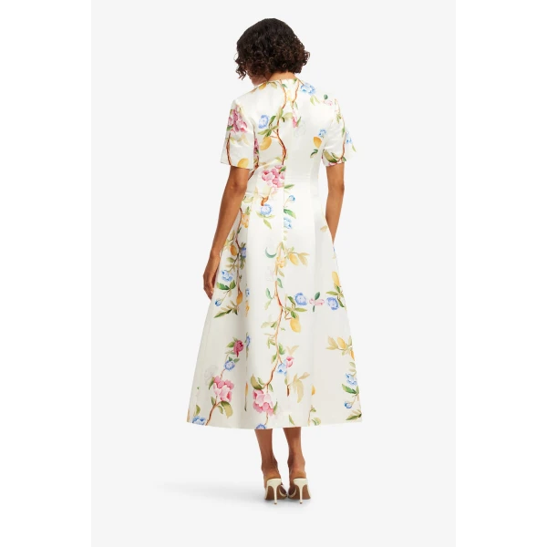 Leo Lin Caroline Short Sleeve Midi Dress - Leo Lin Dress - Australian Luxury Fashion - Shop at Coveti