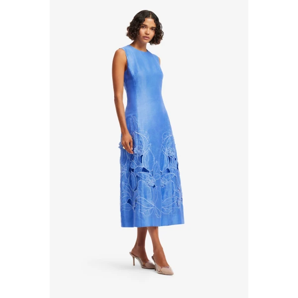 Leo Lin Cleo Appliqué Sleeveless Midi Dress - Leo Lin Dress - Australian Luxury Fashion - Shop at Coveti