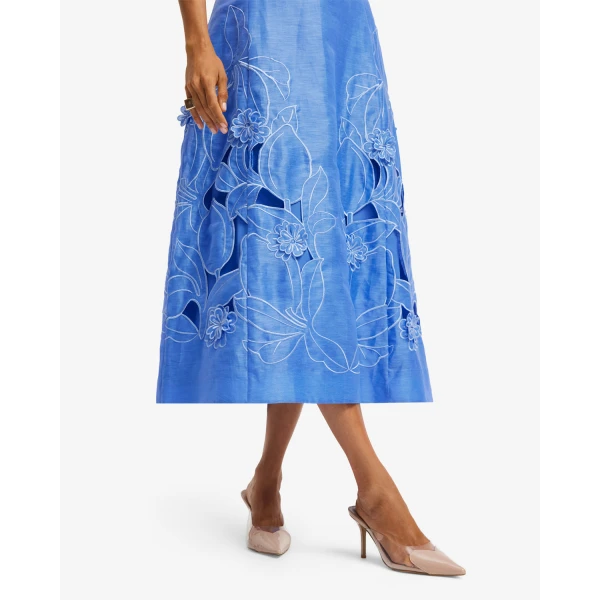 Leo Lin Cleo Appliqué Sleeveless Midi Dress - Leo Lin Dress - Australian Luxury Fashion - Shop at Coveti